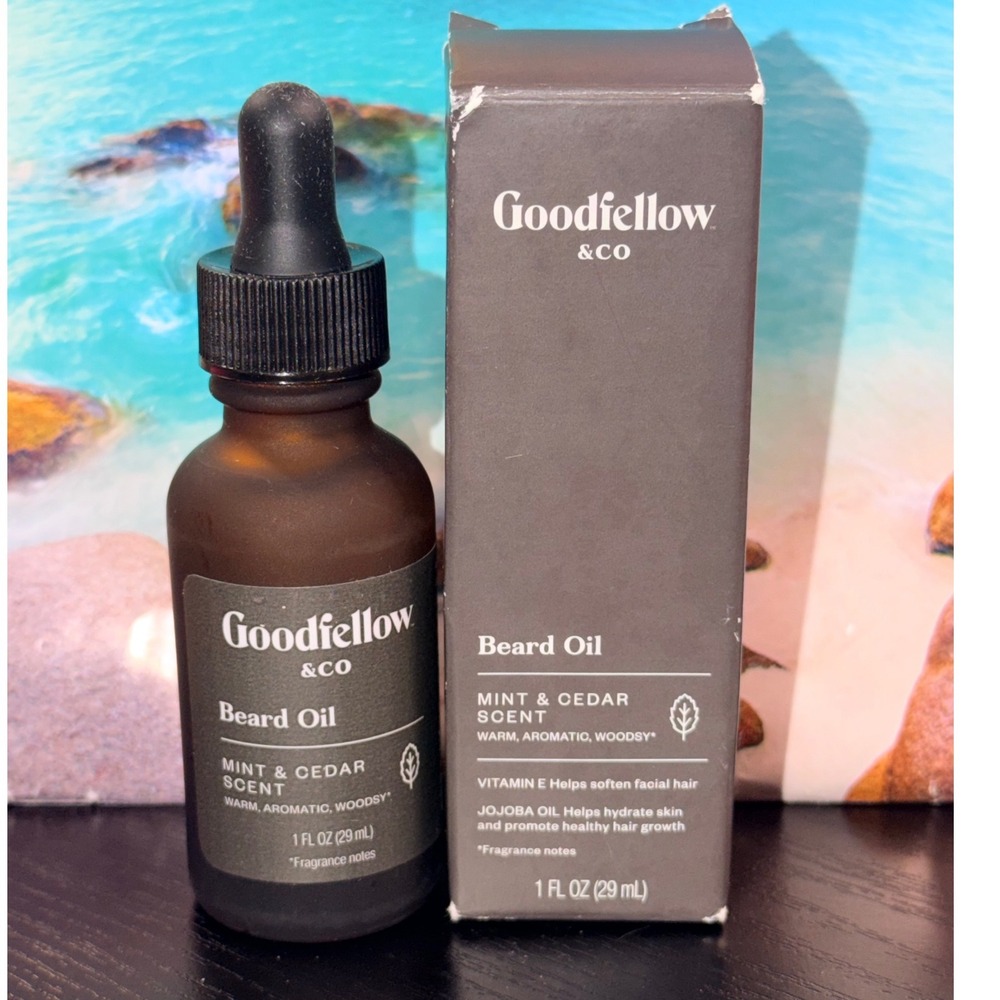 Goodfellow & Co Beard Oil Mint & Cedar Scent 1 fl oz Vitamin E Jojoba Oil NEW